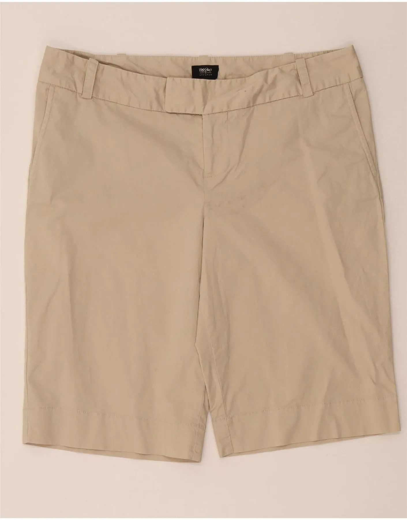 Body Fit MOSSIMO Womens Chino Shorts US 12 Large W34 Beige Cotton