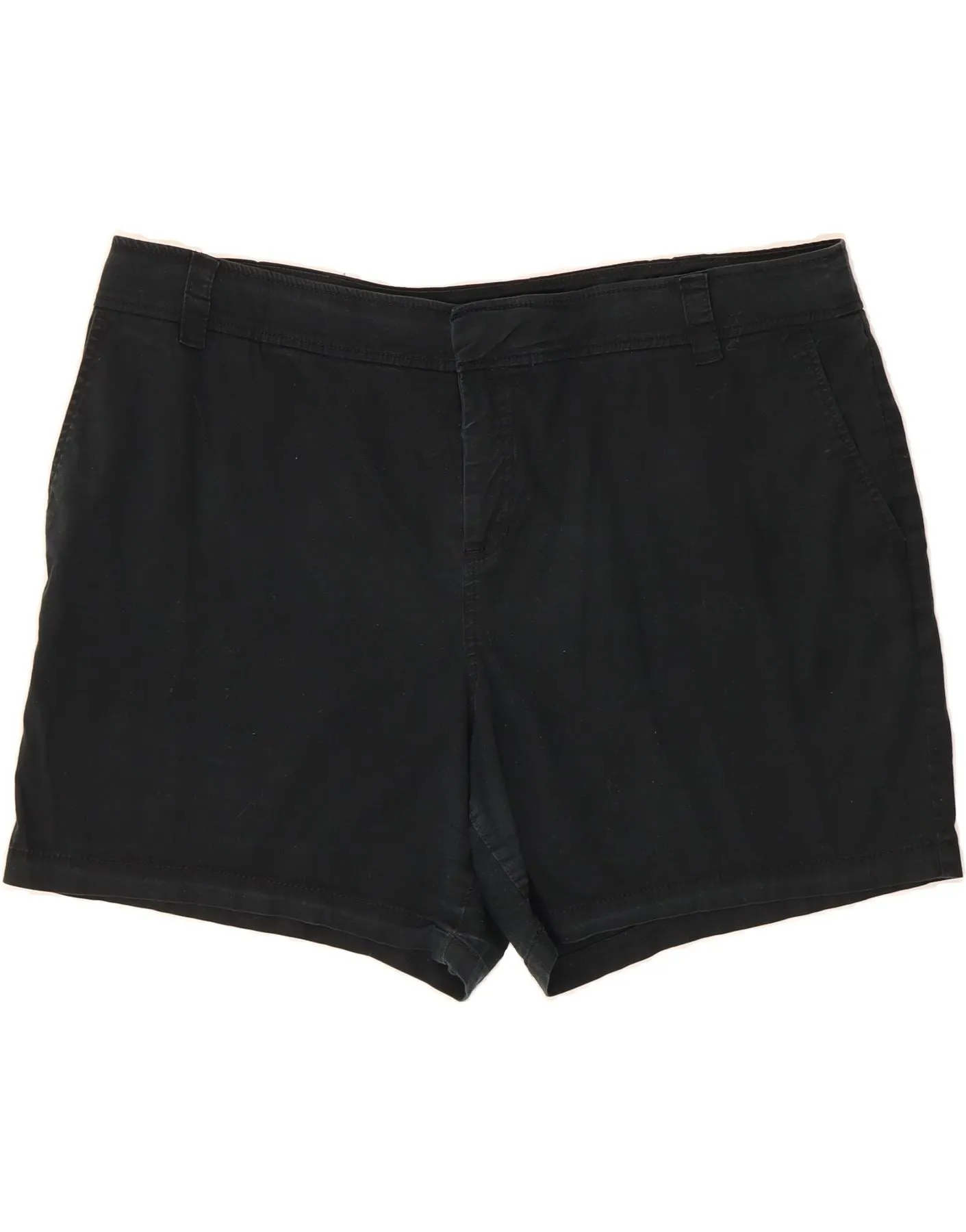 Moisture Wicking Finish MOSSIMO Womens High Waist Chino Shorts US 20 3XL W40  Black Cotton