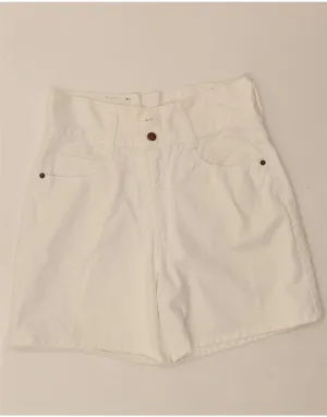 VINTAGE Womens Denim Shorts Medium W30  White Cotton Weekend Casual
