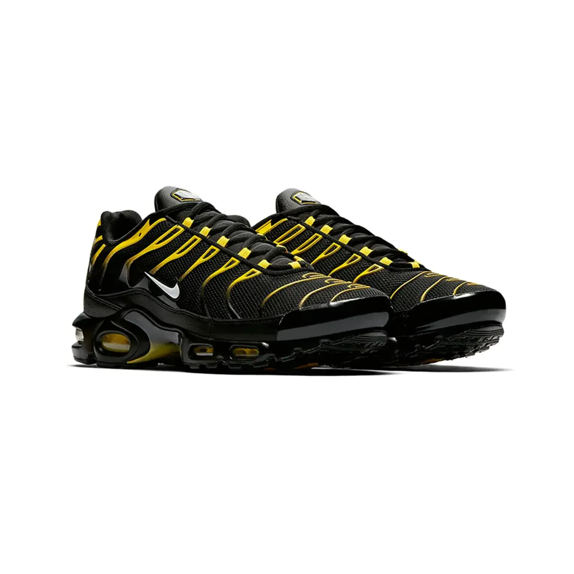 Nike Air Max Plus 'Black White-Vivid Sulfur' Runners with High Arches
