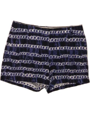Chill Vibe Soft Layers J. CREW Womens Hot Pants US 10 Large W34 Navy Blue Geometric Linen