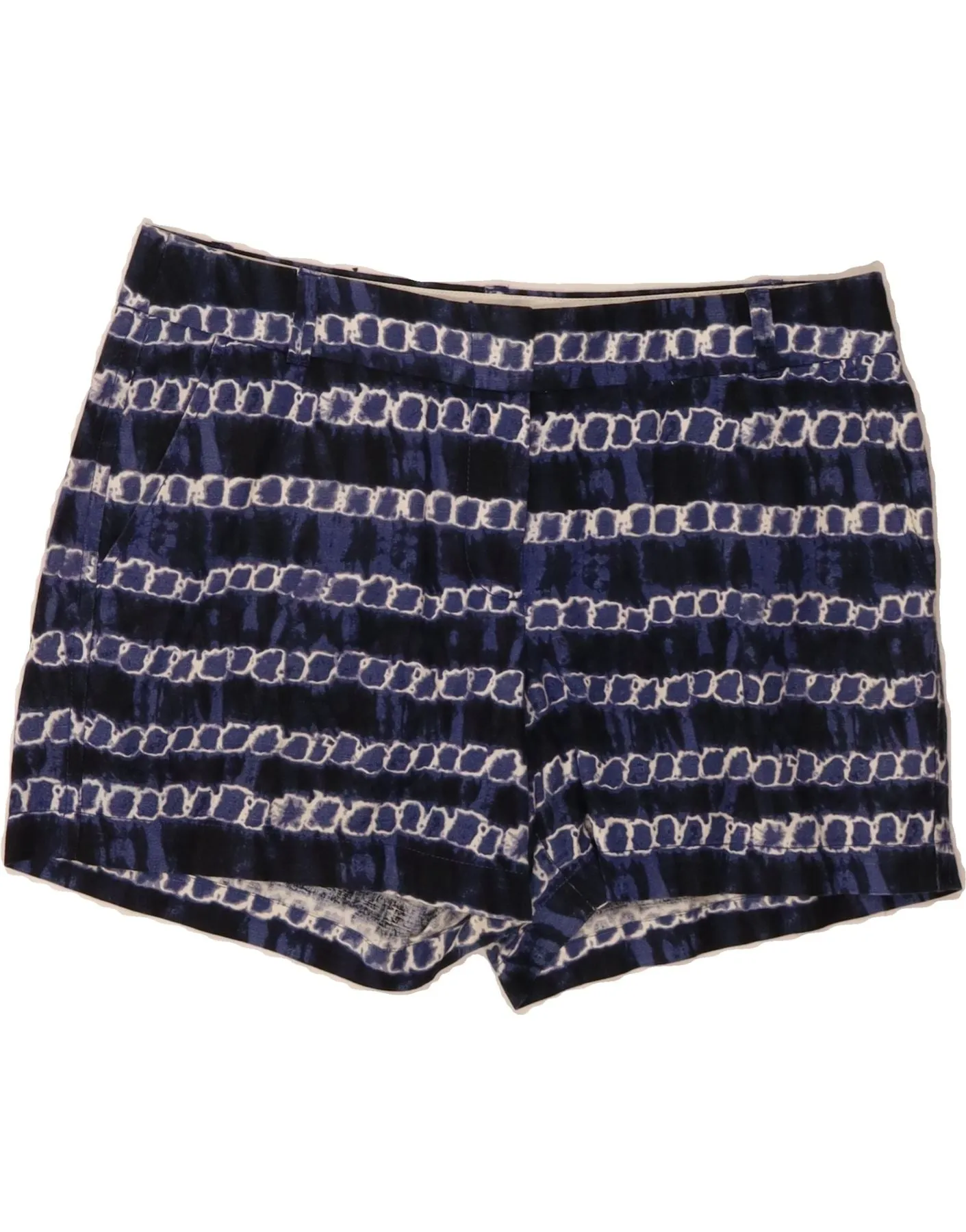 Chill Vibe Soft Layers J. CREW Womens Hot Pants US 10 Large W34 Navy Blue Geometric Linen