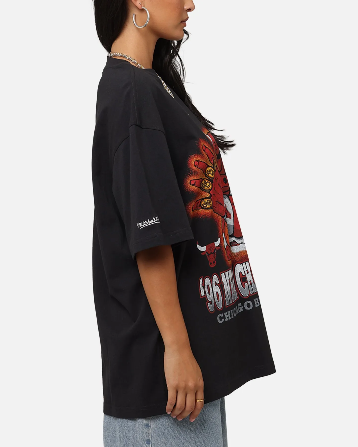 Mitchell & Ness Chicago Bulls '96 NBA Champs T-Shirt Faded Black spandex blend PreShrunkCotton