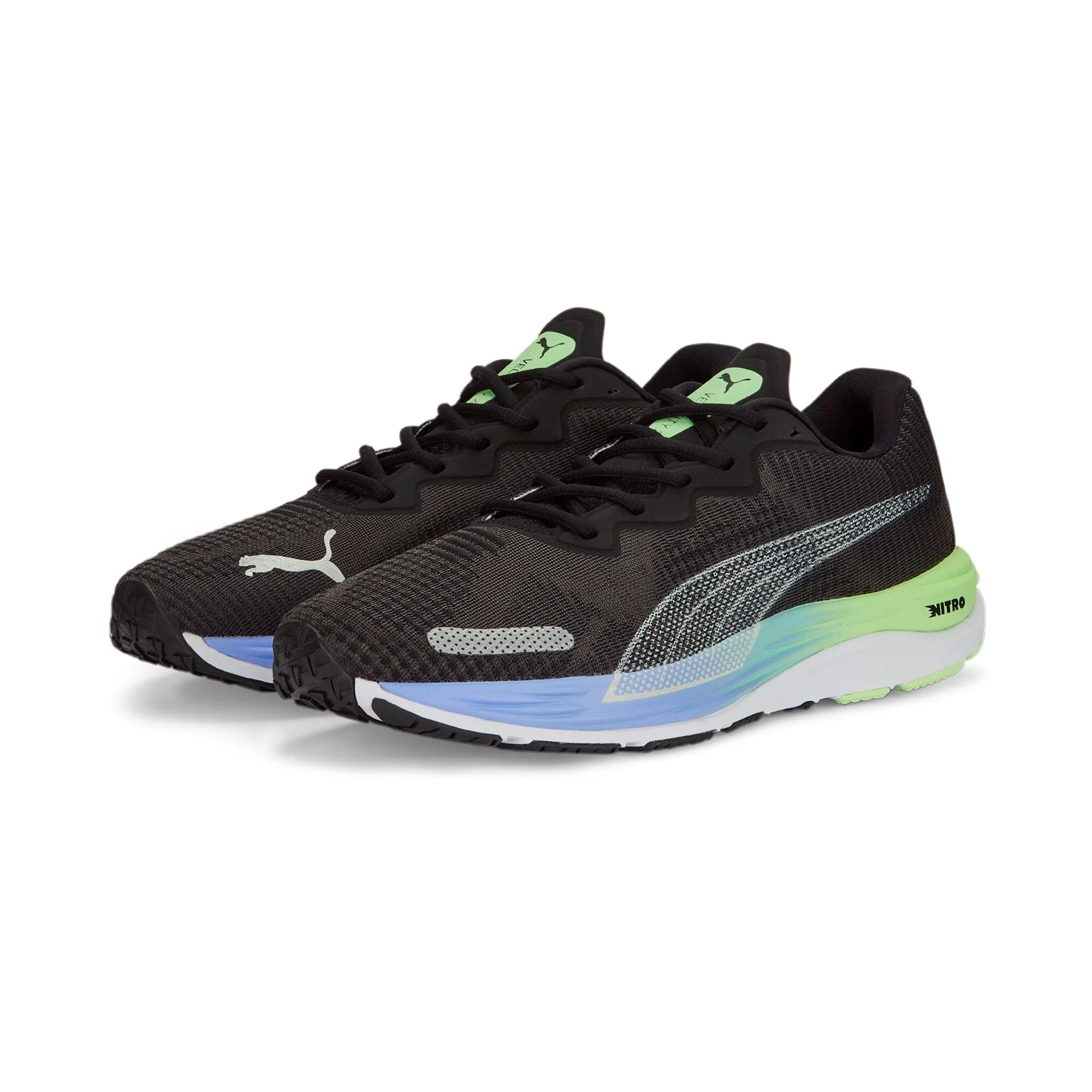 Puma scarpa da corsa da uomo Velocity Nitro Fade 378526 01 nero viola elettrico argento recycled content shoes