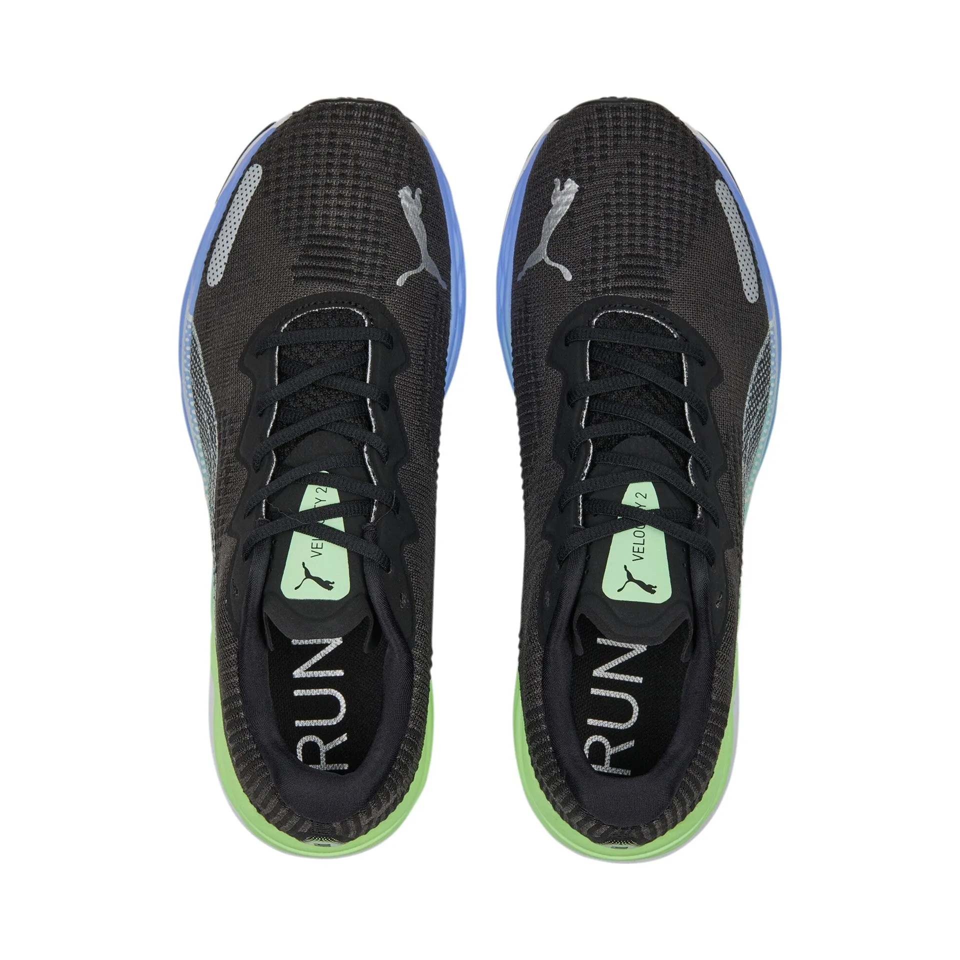 Puma scarpa da corsa da uomo Velocity Nitro Fade 378526 01 nero viola elettrico argento LaceAdjustment