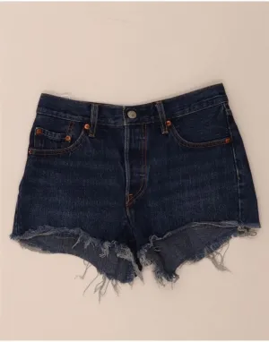 LEVI'S Womens 501 Denim Shorts W25 XS Navy Blue Cotton Neutral Tones