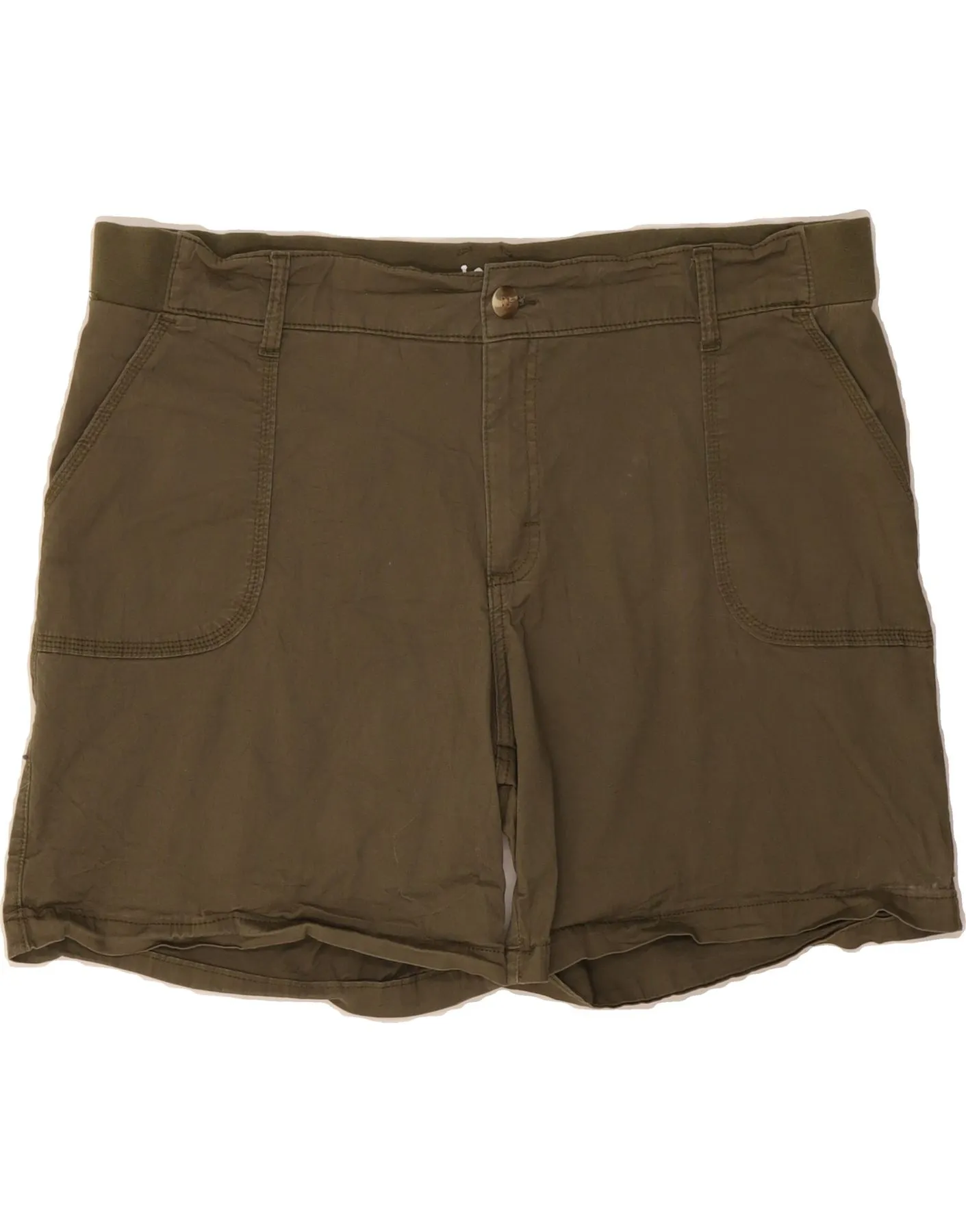 Linen blend Functional Stretch LEE Womens Riders Mid Rise Chino Shorts US 20 3XL W40  Khaki Cotton