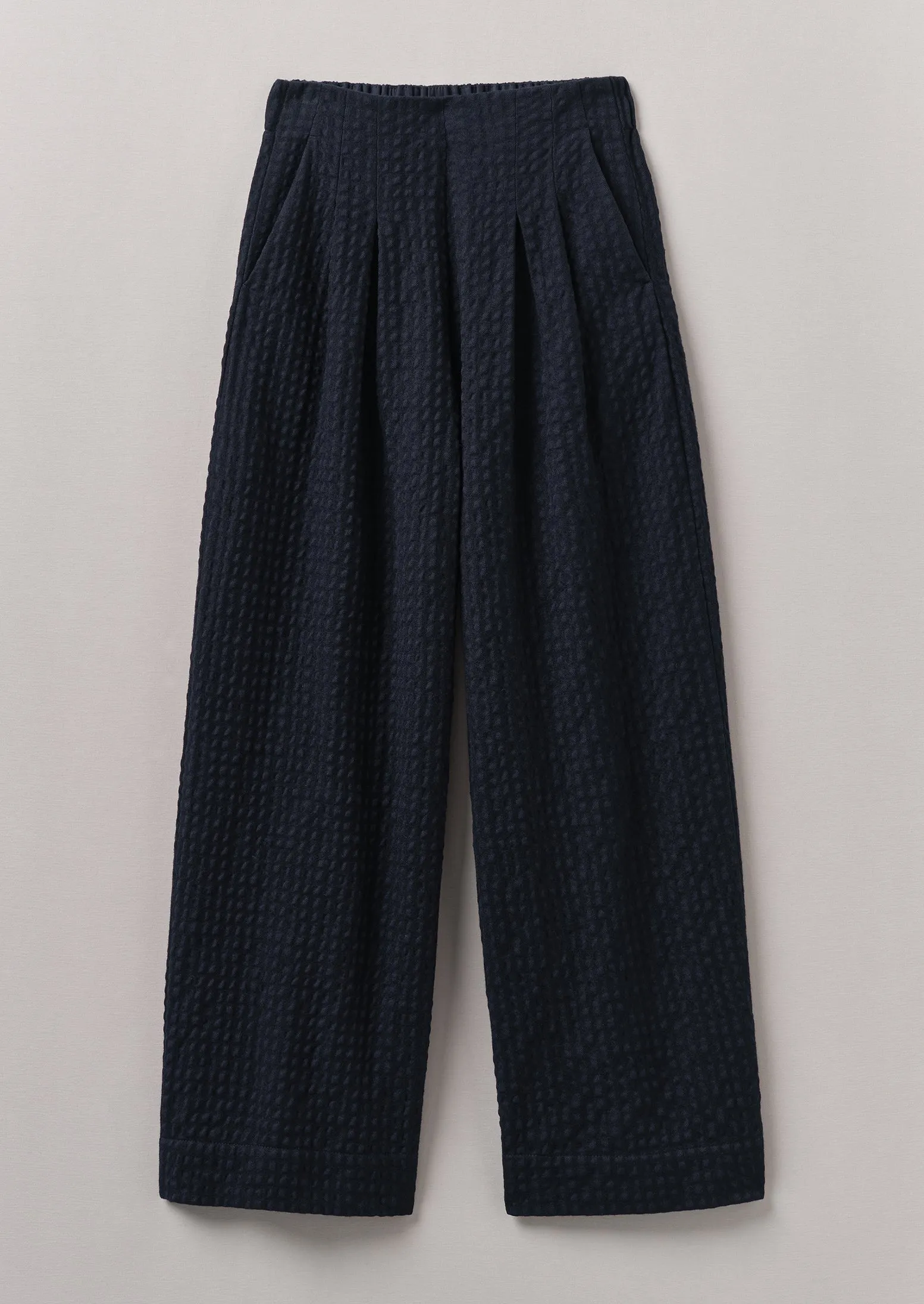 Casual Active Corinne Herringbone Wide Leg Pants | Navy