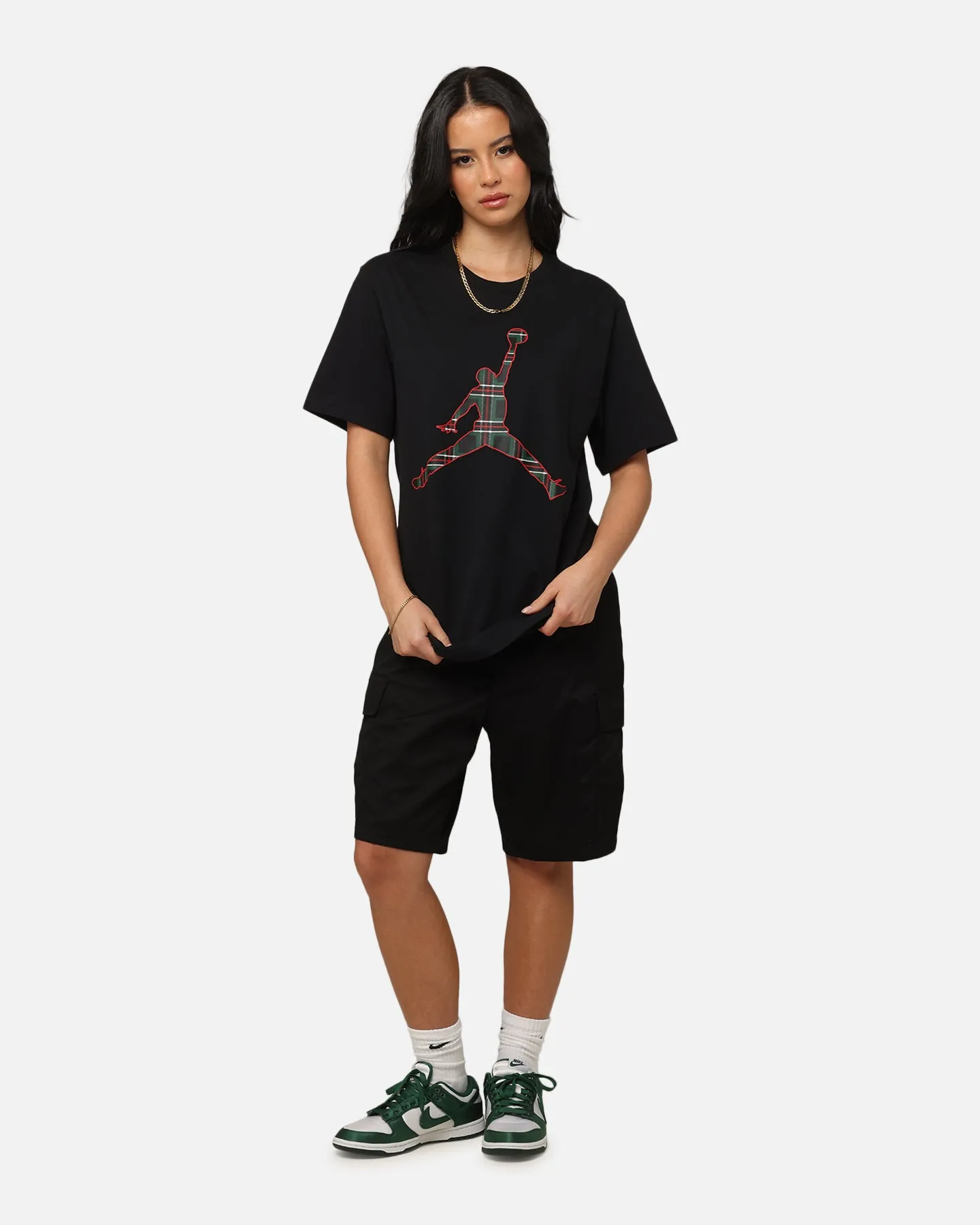 Jordan Flight Essentials Holiday Crewneck T-Shirt Black Multi Panel Structure