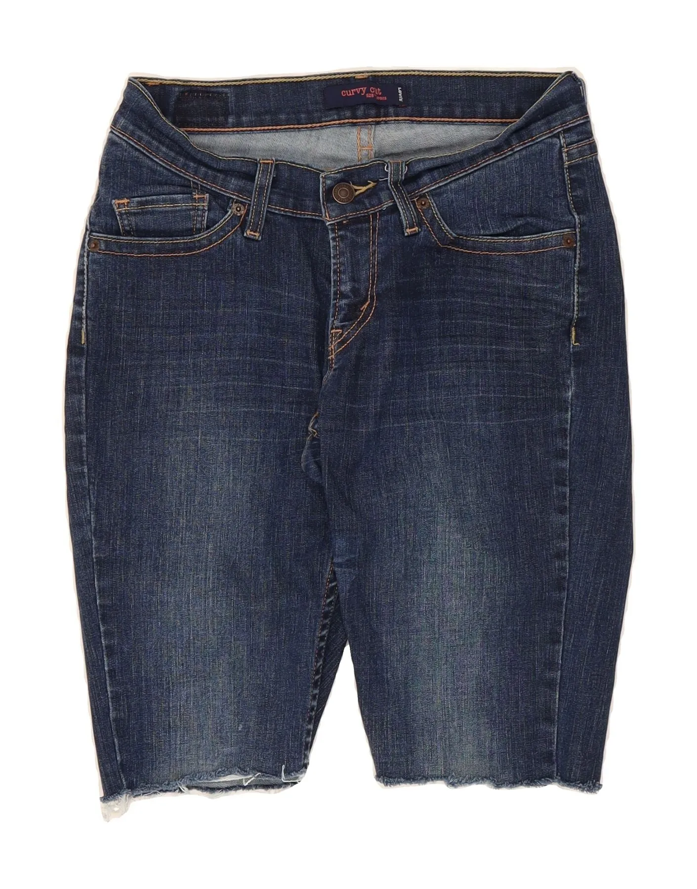 LEVI'S Womens 528 Denim Shorts W28 Medium  Navy Blue Gym Wear
