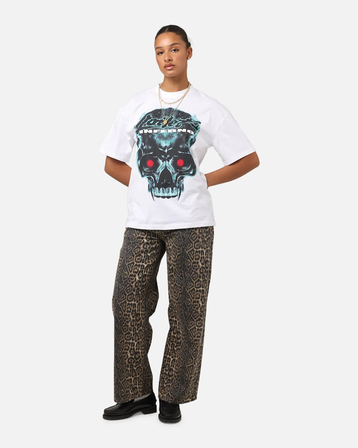 Modern and Soft Adaptable Loiter Inferno Drop T-Shirt White