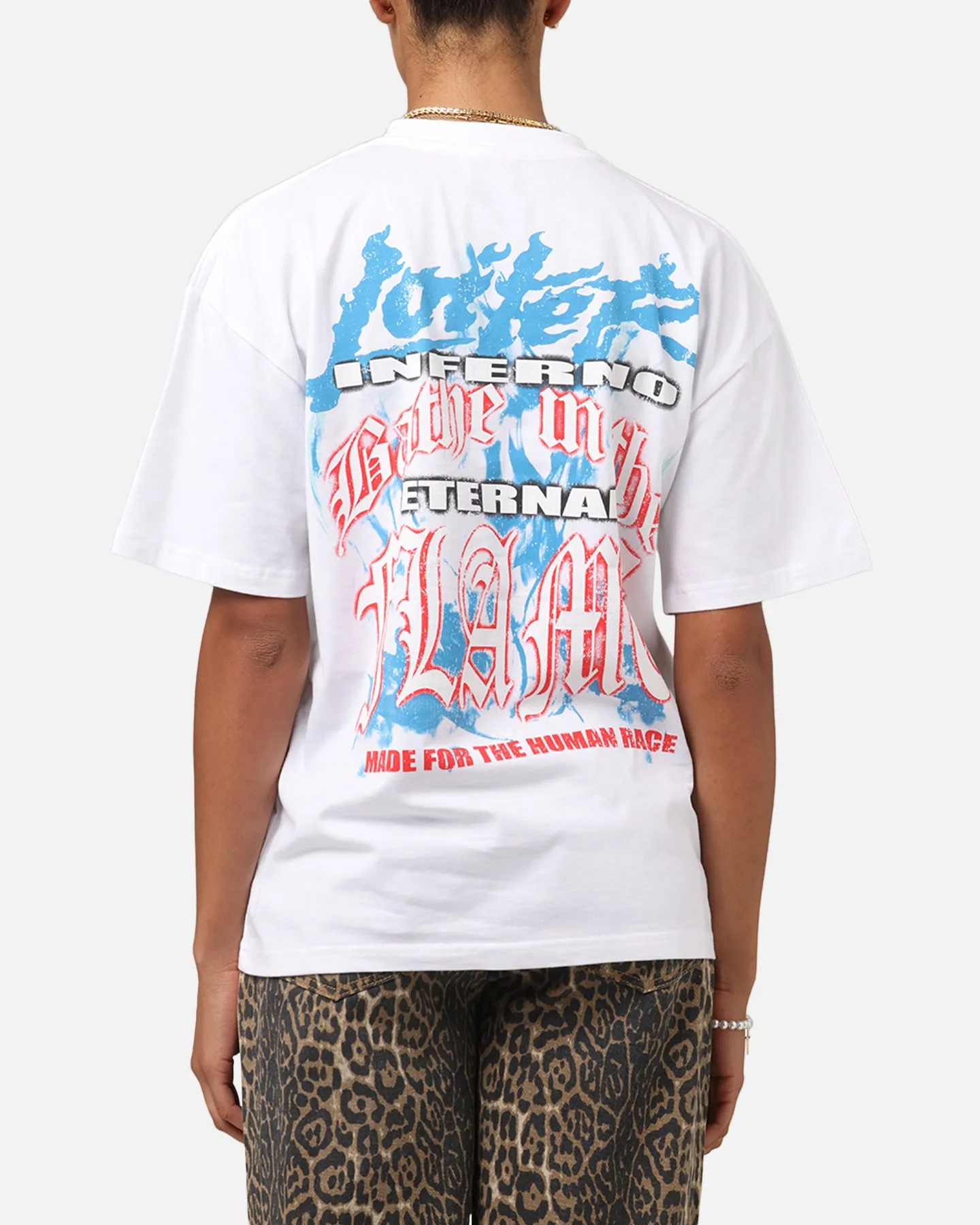 Soft Texture Soft and Stylish Loiter Inferno Drop T-Shirt White