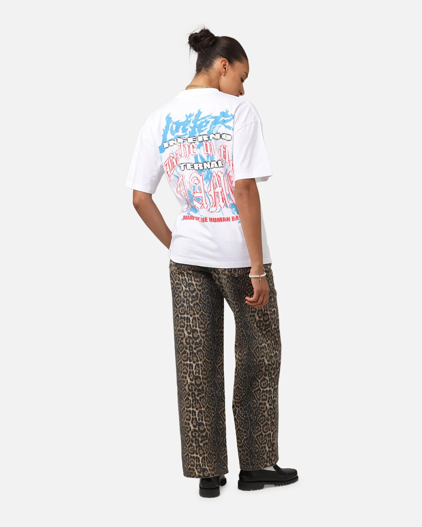 Festival wear Loiter Inferno Drop T-Shirt White