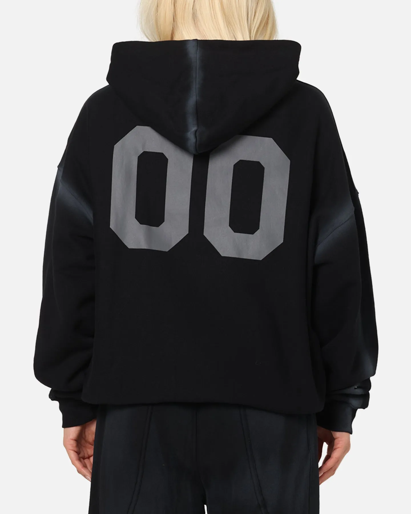 The Anti Order Mosh Boxy Hoodie Sunfade Black/Grey Polyester Blend school setting