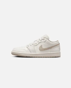 Jordan Women's Air Jordan 1 Low Sail/Rattan Pale Ivory Abrasion Resistant Toe Power Flow