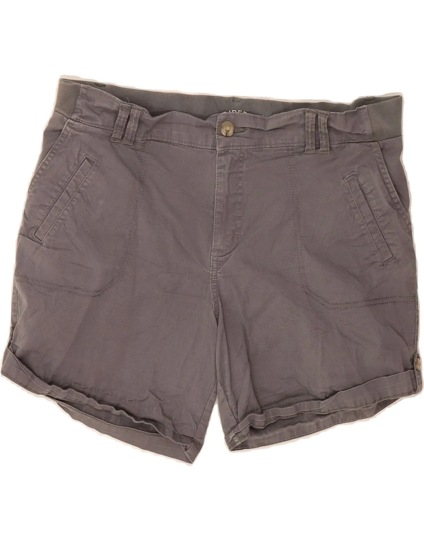 teen clothing LEE Womens Riders Mid Rise Casual Shorts US 16 2XL W38  Grey Cotton