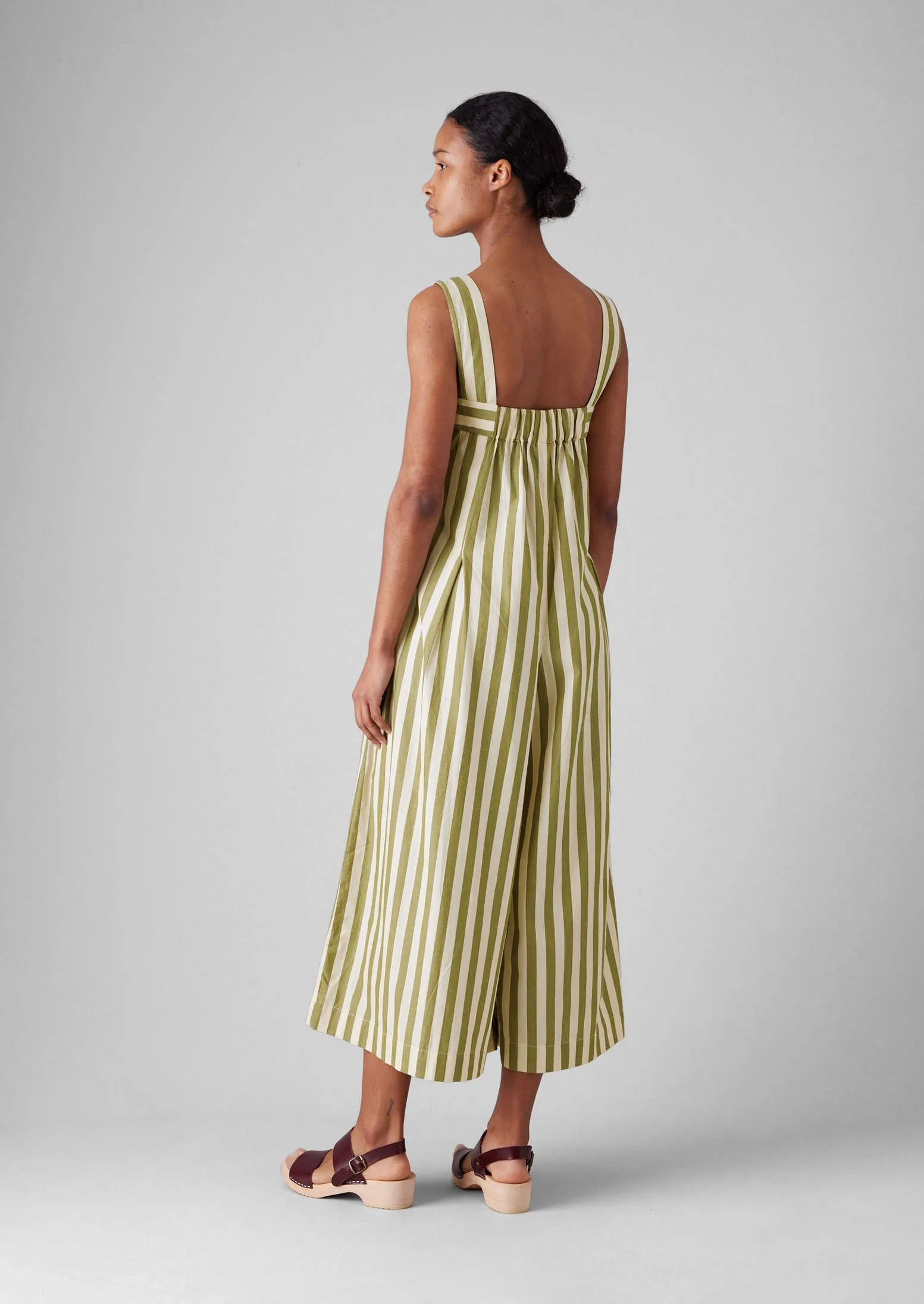 Oyo Stripe Cotton Jumpsuit | Calla Green Fit For Movement Quick Cool