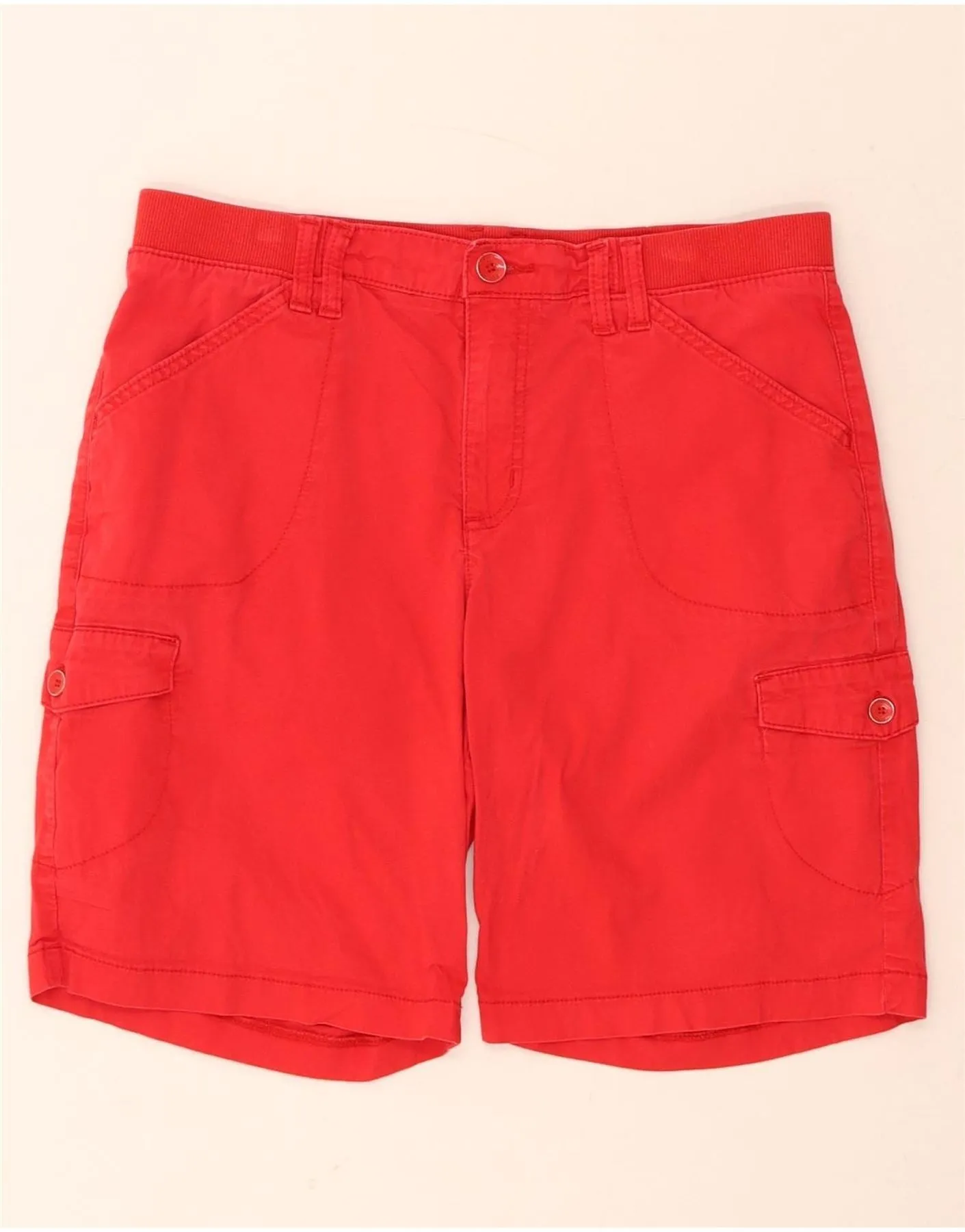 men's clothing Breathable mesh LEE Womens Relaxed Fit Mid Rise Cargo Shorts US 10 Large W32  Red Cotton