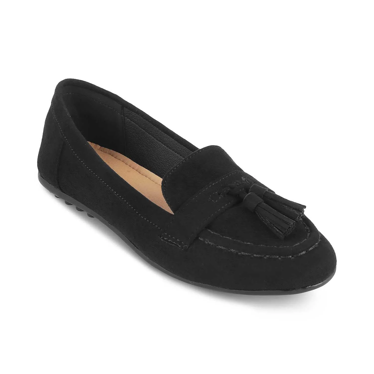 Tresmode Jonum Black Women's Dress Tassel Loafers All Season