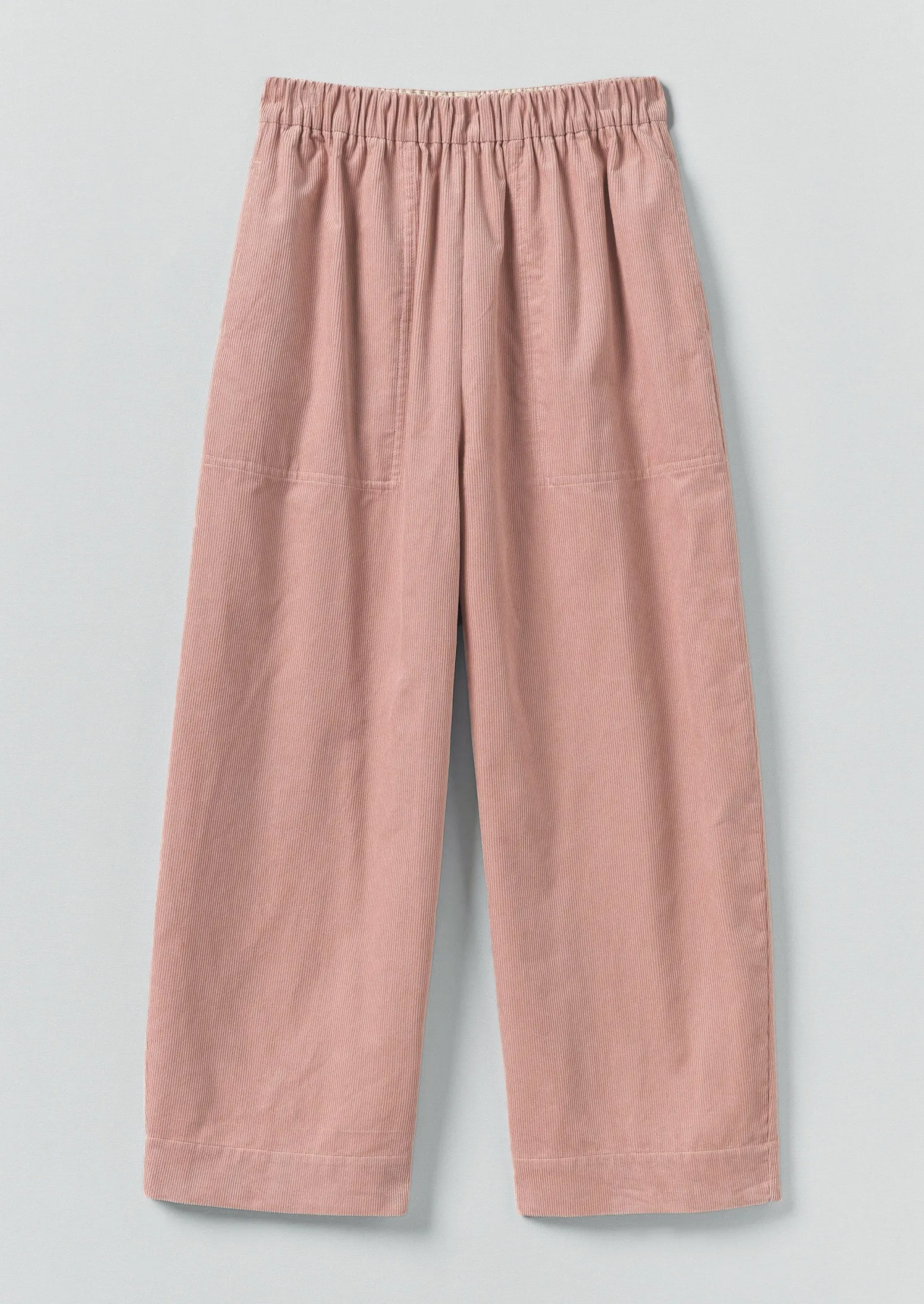 Belt loops Organic Cord Barrel Leg Pants | Pink Clay