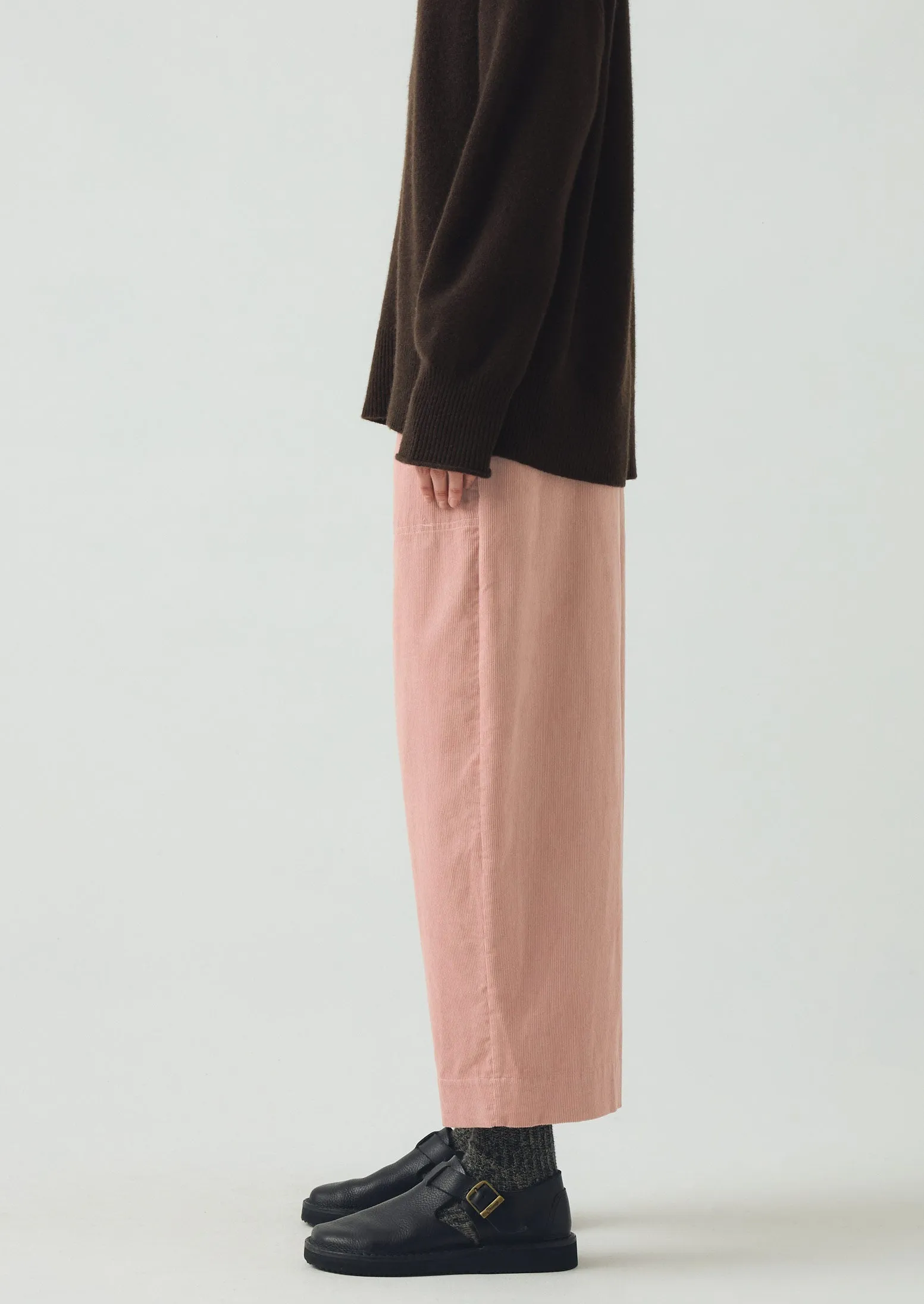 Organic Cord Barrel Leg Pants | Pink Clay Adaptive Fit Smart Layering