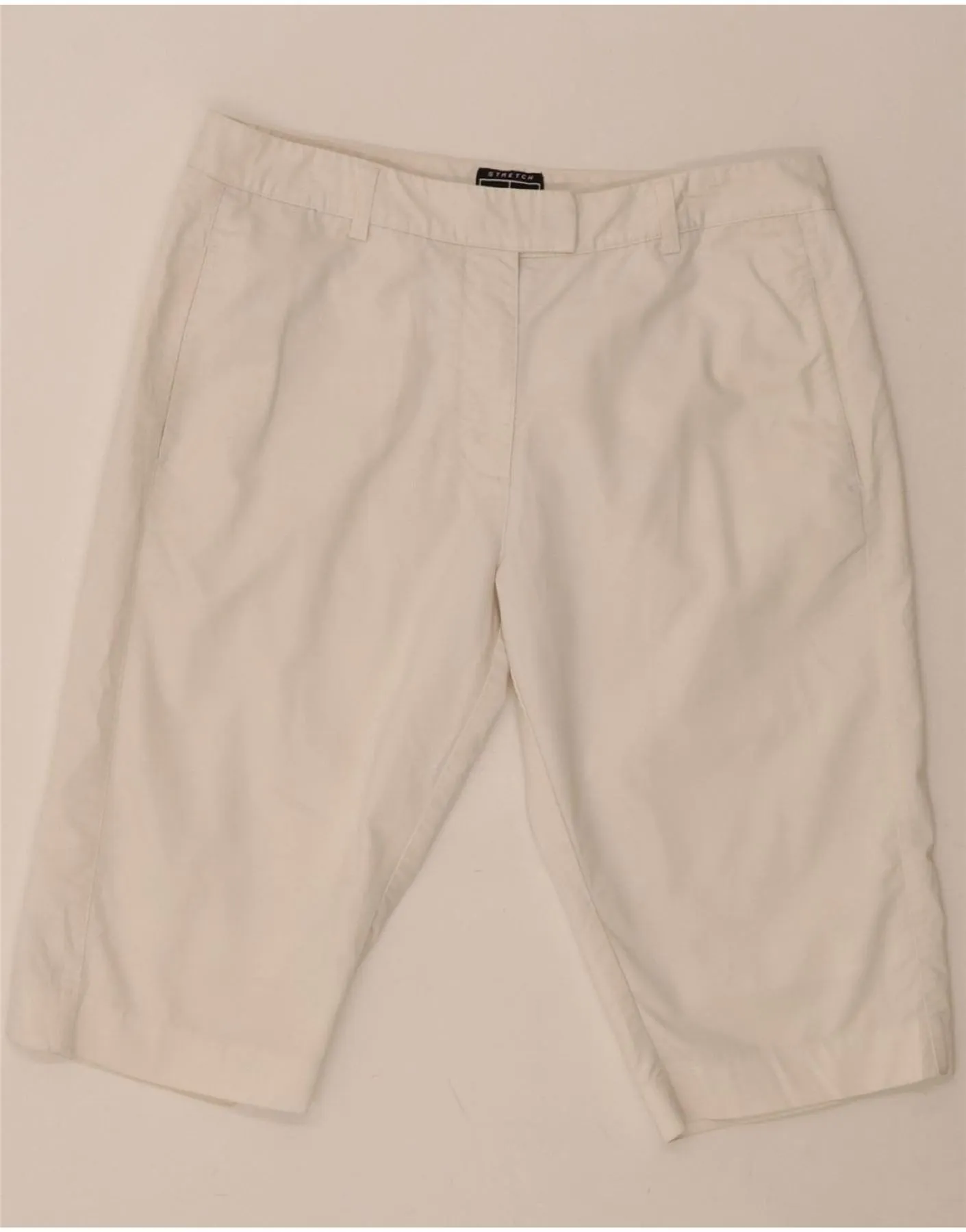 ADIDAS Womens Stretch Chino Shorts US 8 Medium W30  White Cotton Stain Resistant Treatment Soft Texture