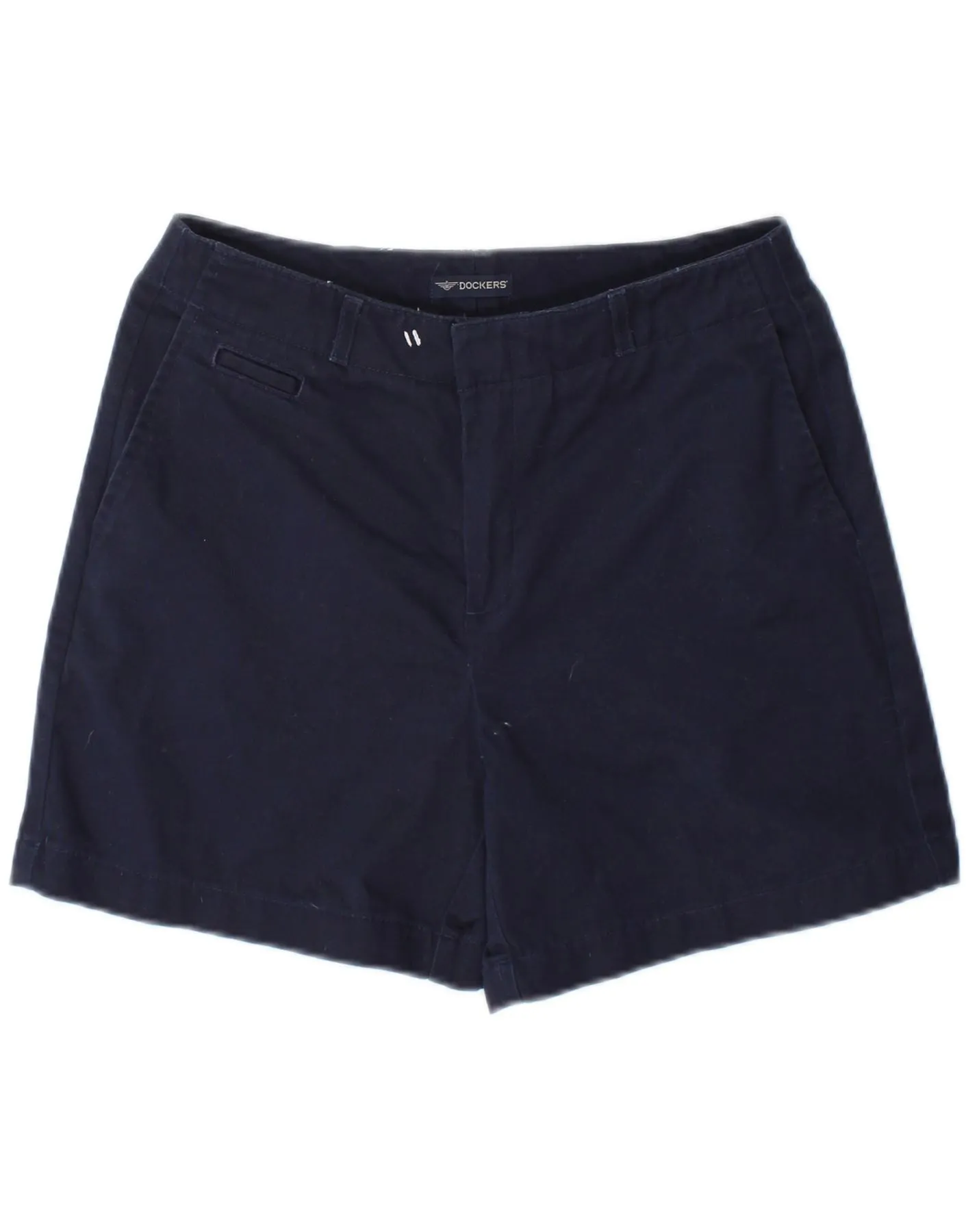 DOCKERS Womens Petite Chino Shorts US 8 Medium W28 Navy Blue Cotton prom night