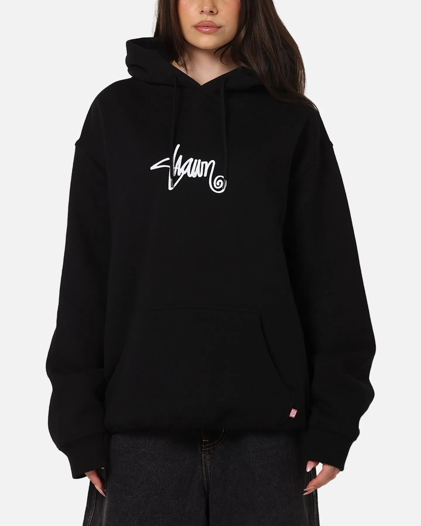 S Double Small Stock Hoodie Black Camping Trip