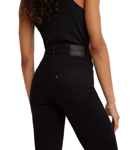 Levi's pantalone jeans a vita alta da donna a zampa 725 Bootcut 187590032 nero Classic Wear Party Look