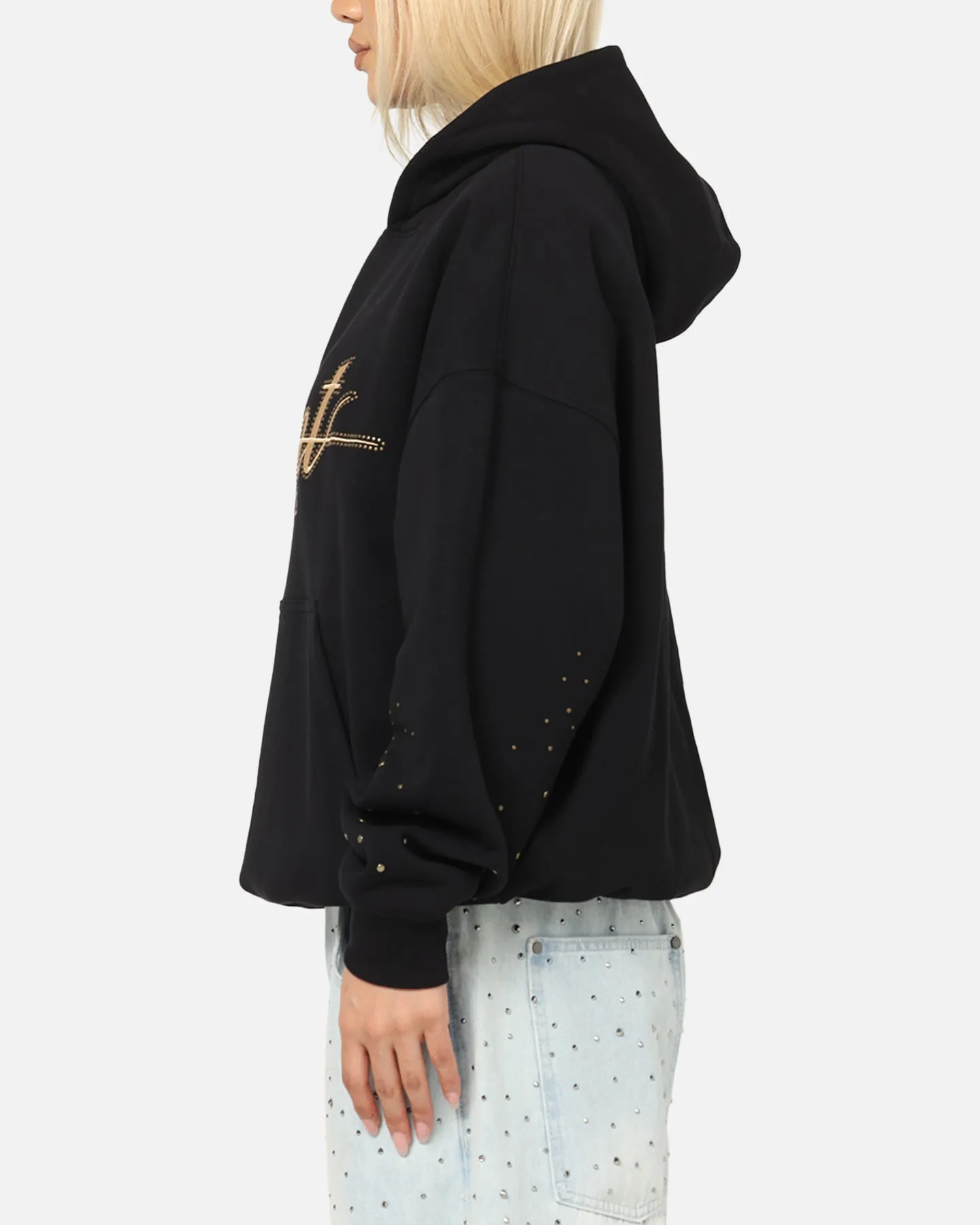 Saint Morta Rodeo Drive Boxy Hoodie Black Faux Suede City Tour