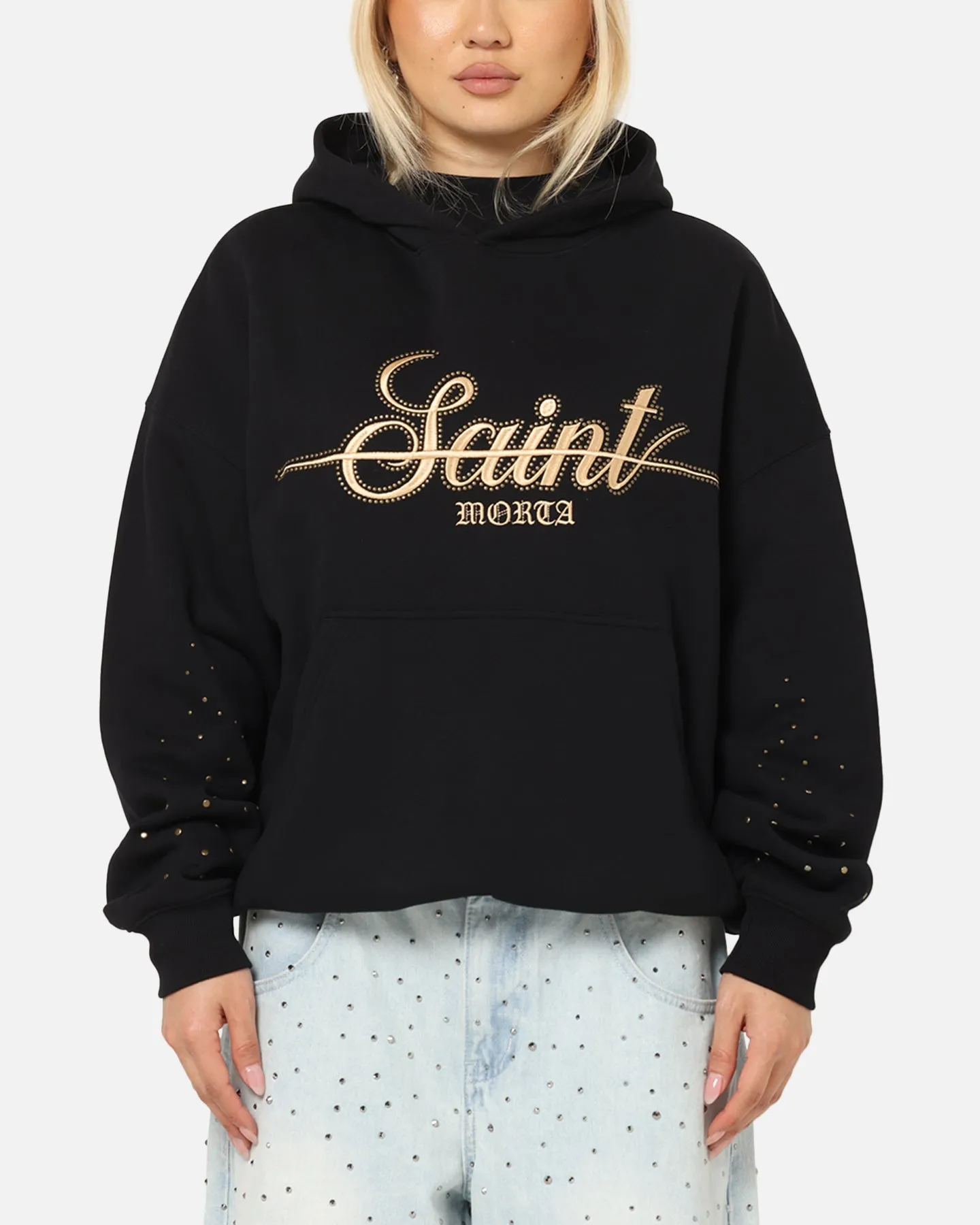 Saint Morta Rodeo Drive Boxy Hoodie Black Shopping wear