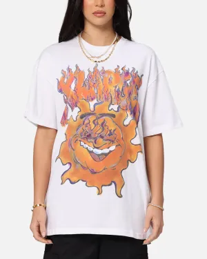 X-Large XL Burning T-Shirt Solid White Chill Vibe