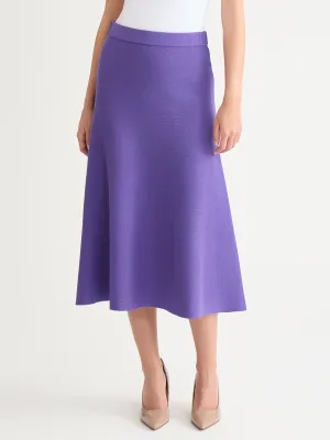 A-Line Tonal Knit Midi Skirt, Purple - True Fit Thermal Regulating