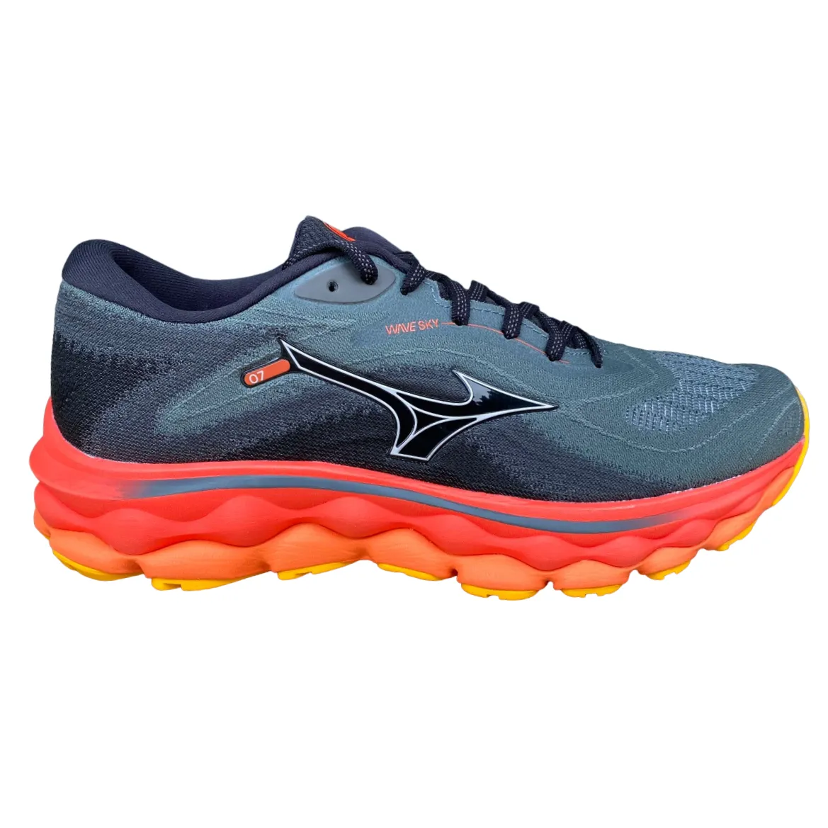 Mizuno scarpa da corsa da uomo Wave Sky 7 J1GC230251 grigio arancio modern shoe design