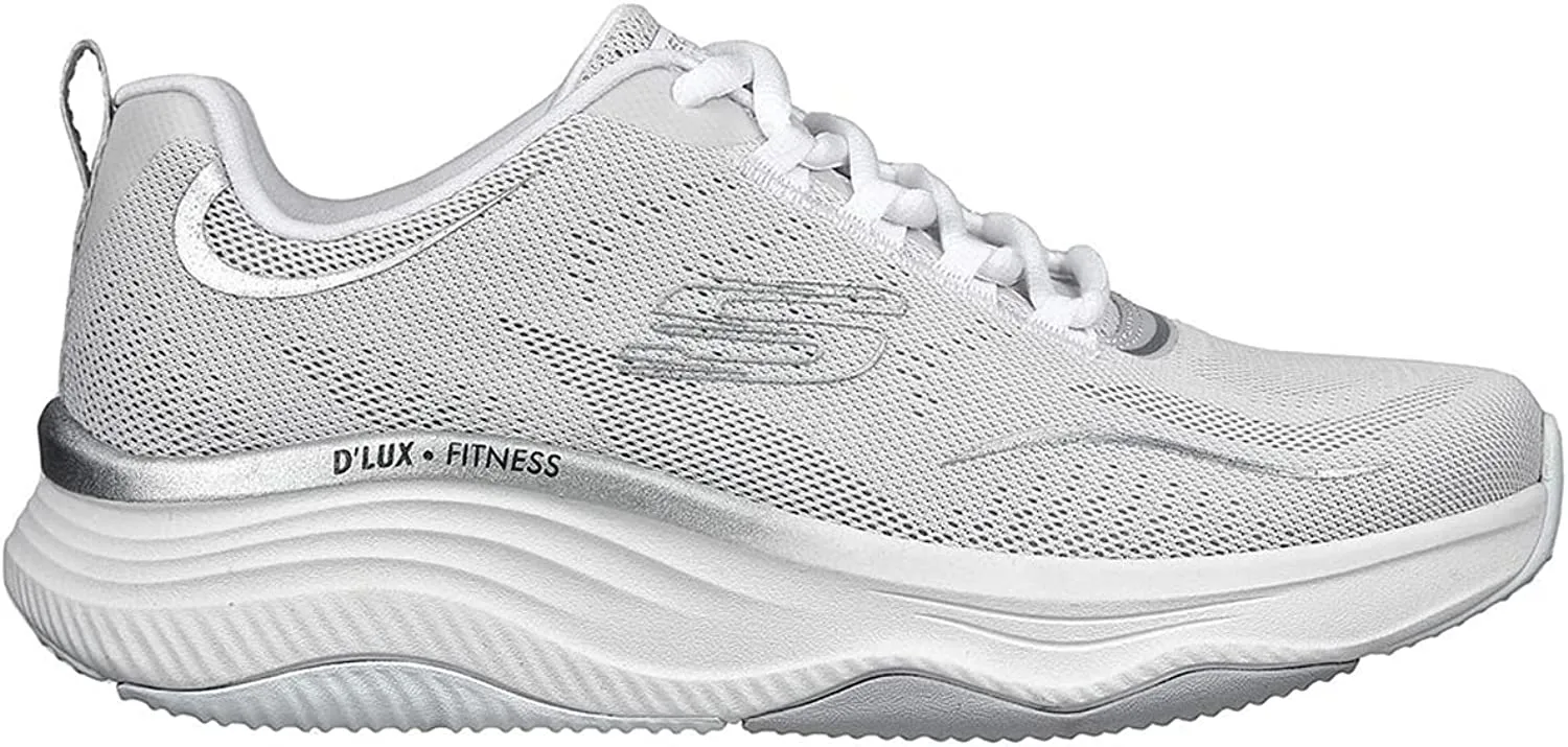 Ankle Lockdown Skechers scarpa da palestra D'Lux Fitness Pure Glam 149837/WSL bianco argento