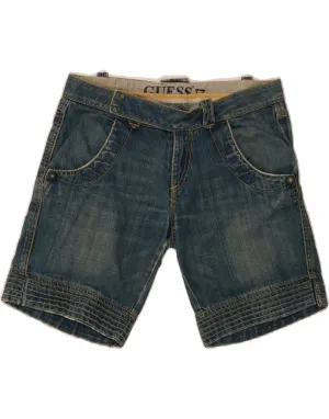 GUESS Womens Denim Shorts W29 Medium Blue Port Pocket Design