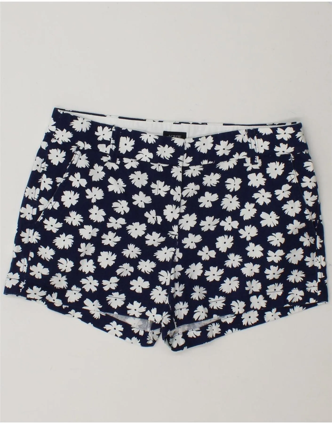 comfortable attire J. CREW Womens Chino Shorts US 4 Small W30  Navy Blue Floral Cotton