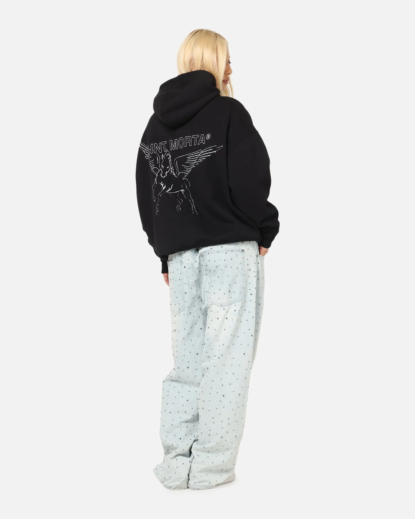 Stretchable Material Surfing wear Saint Morta Liberty Boxy Hoodie Black