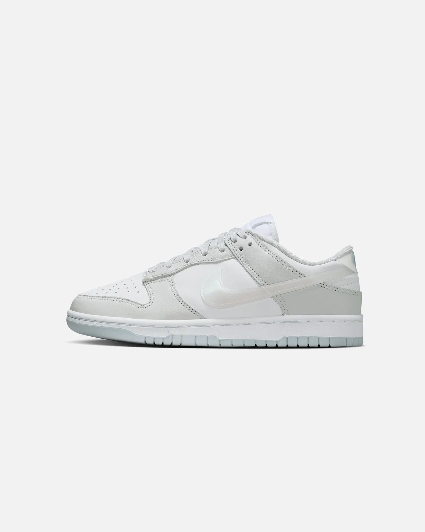 Ventilated Mesh Cold Weather Stylish Nike Women's Dunk Low "Iridescent Swoosh" Photon Dust