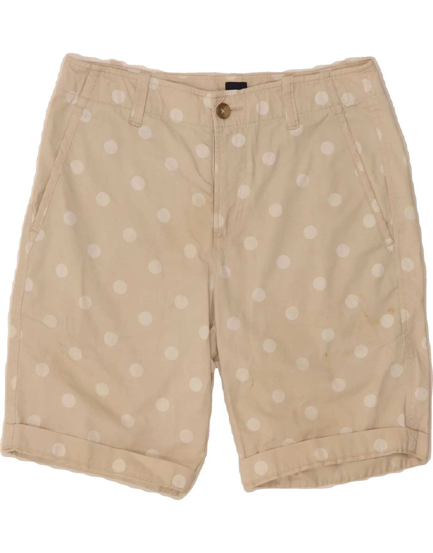 GAP Womens Chino Shorts W30 Medium Beige Polka Dot Cotton Animal Print