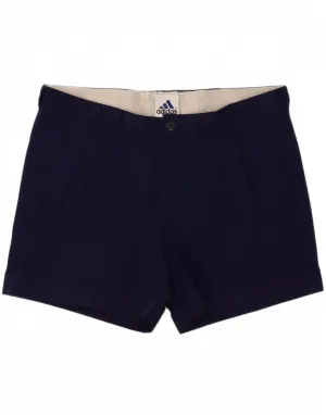 ADIDAS Womens Pegged Chino Shorts UK 16 Large Navy Blue Cotton Wide Leg Silhouette