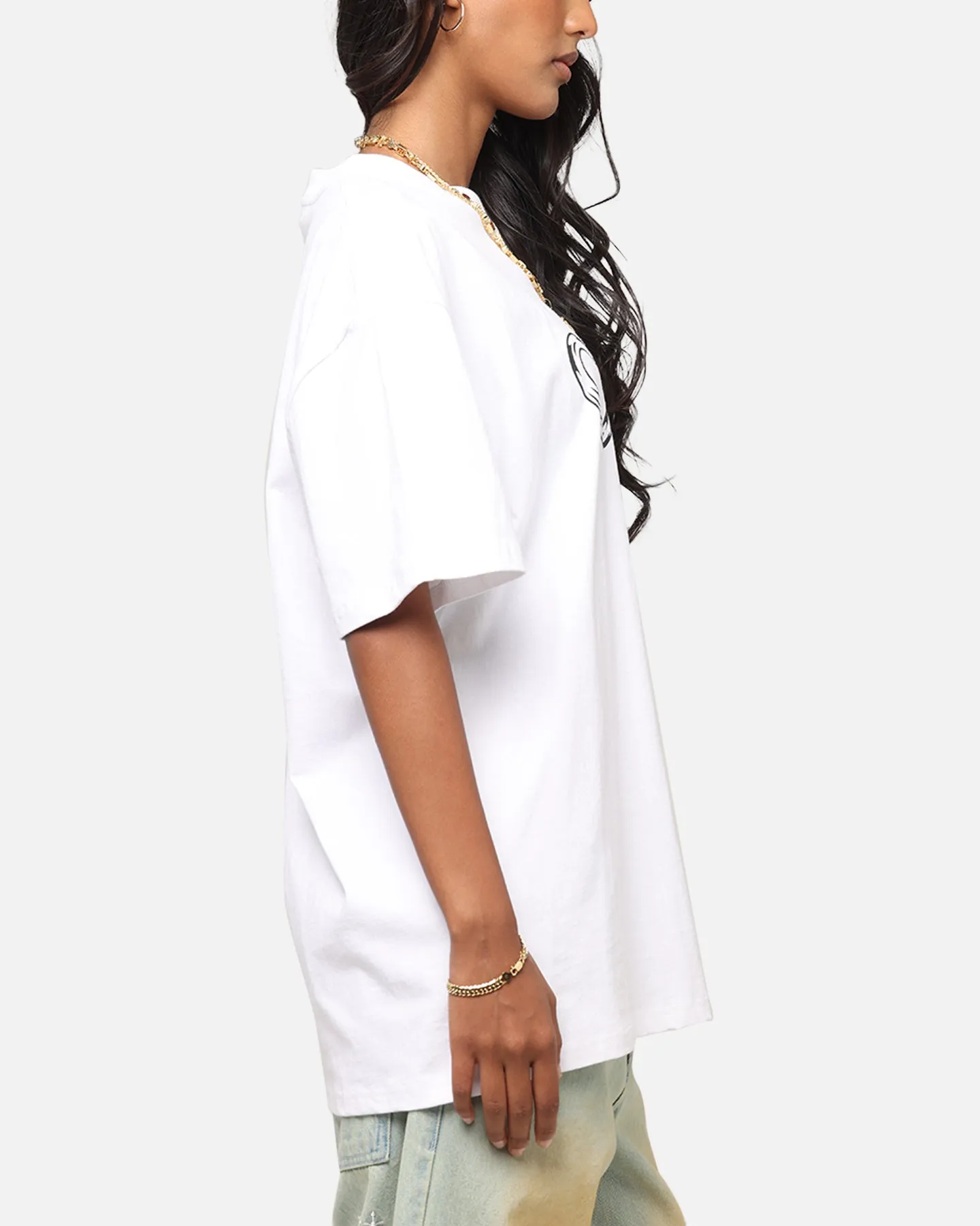 Carre Link T-Shirt White Scoop neck femininity