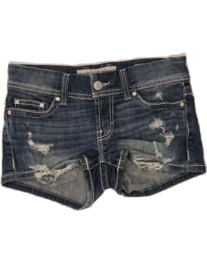 Body Stretch laid-back style BKE Womens Distressed Denim Hot Pants W27 Small  Blue Cotton