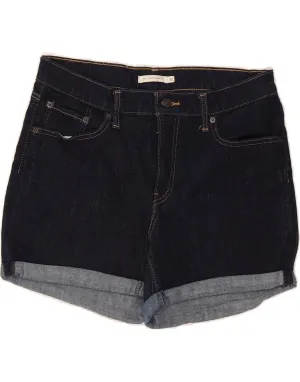 LEVI'S Womens Denim Shorts W32 Large Navy Blue Cotton Port Pocket Design