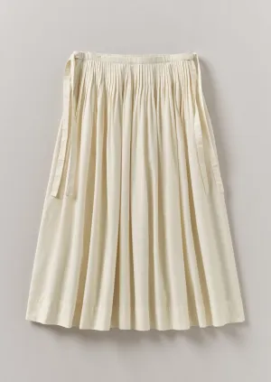 Outfit Lineup Pleated Cotton Linen Skirt | Ecru