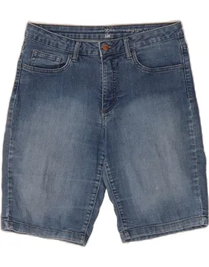 LEE Womens Riders Mid Rise Denim Shorts W32 Large Blue Camouflage Style Comfy Shape