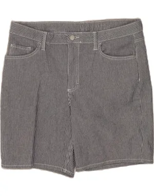 Comfortable Waistband LEE Womens Riders Mid Rise Casual Shorts W36 XL Navy Blue Pinstripe