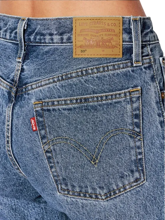 Brushed Interior Levi's pantalone jeans da donna corto 501 Cropped 36200-0236 blu medio