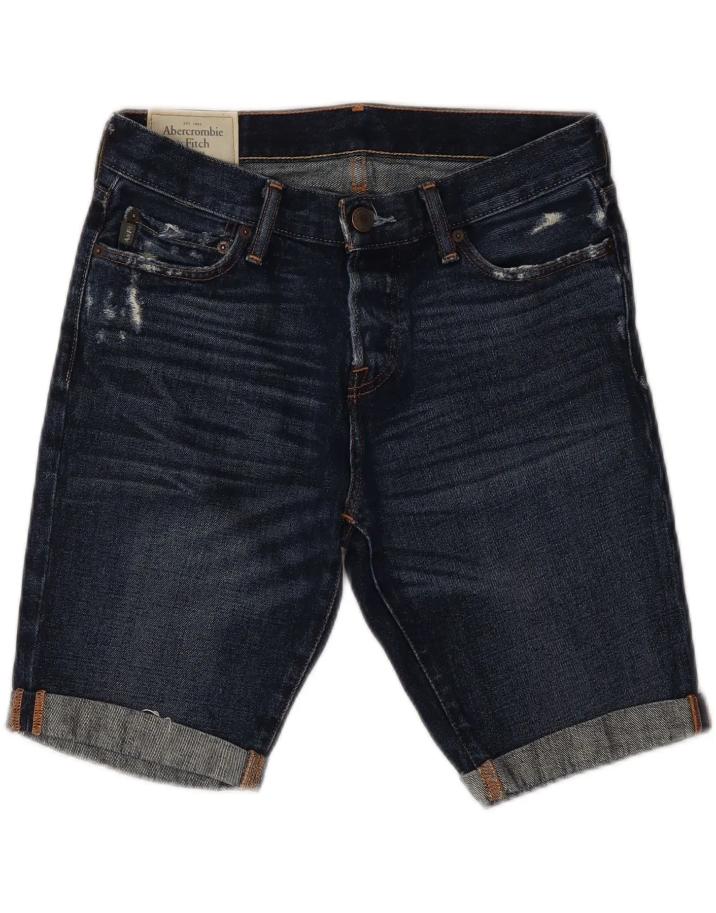 ABERCROMBIE & FITCH Womens Denim Shorts W30 Medium  Navy Blue Cotton Sneakers
