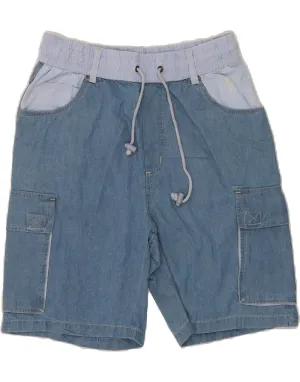 jumpsuit Metallic accents VINTAGE Womens Cargo Denim Shorts Medium W32  Blue Cotton